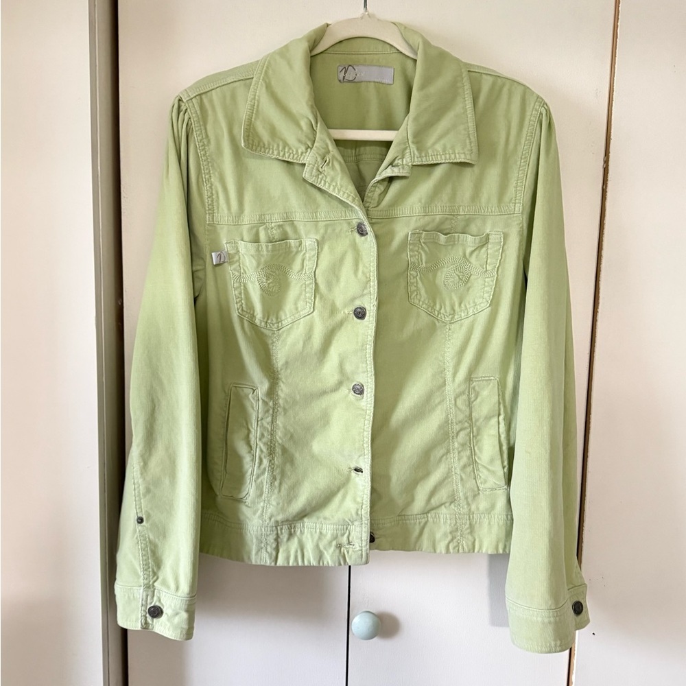 Vintage Y2K Duplex Style Light Green Cotton Corduroy Jacket Size 1X